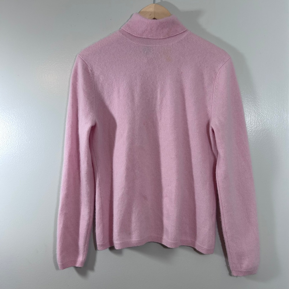 Prive Cashmere Pink Turtleneck Sweater 100% Cashmere Womens Medium